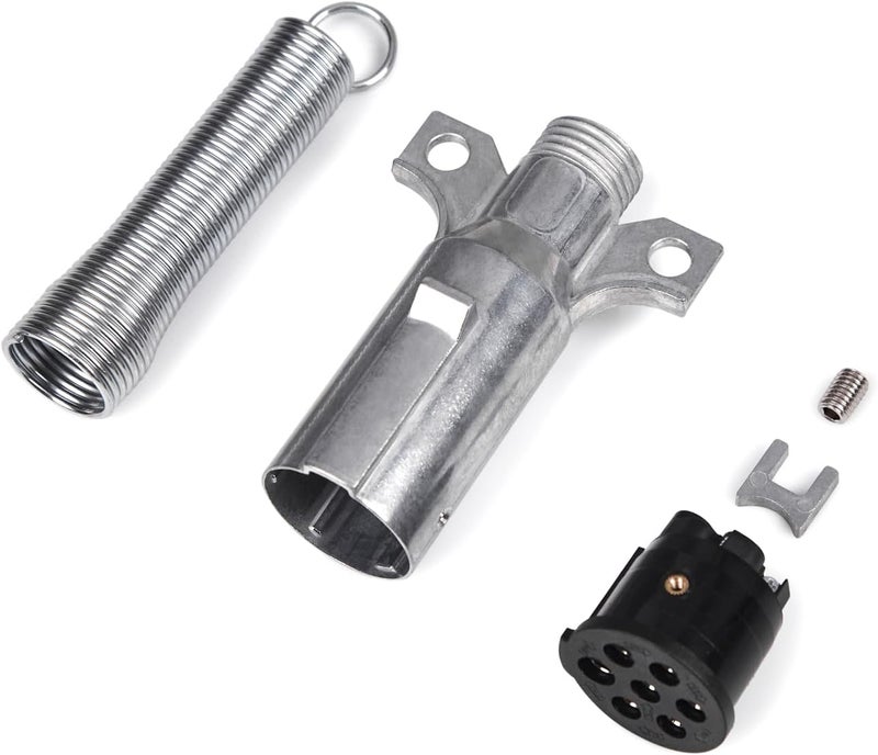 MIOKCALE Store Heavy Duty 7 Pin Round Trailer Connector - 7 Way Trailer Plug - Semi Trailer Plug - Image 5
